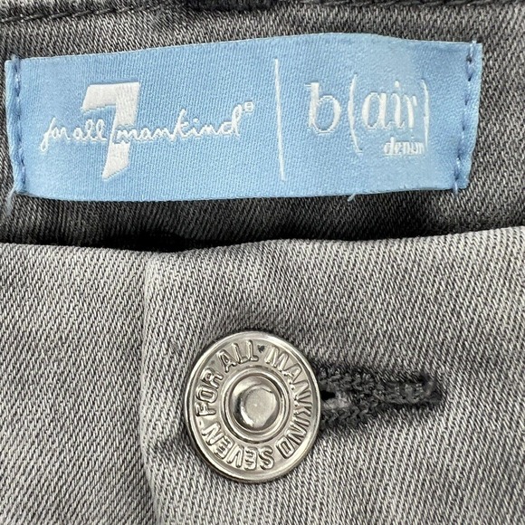 7 for all mankind Women's Skinny Raw Hem Mid Rise Grey Denim Jeans Size 29x28 - Picture 8 of 9